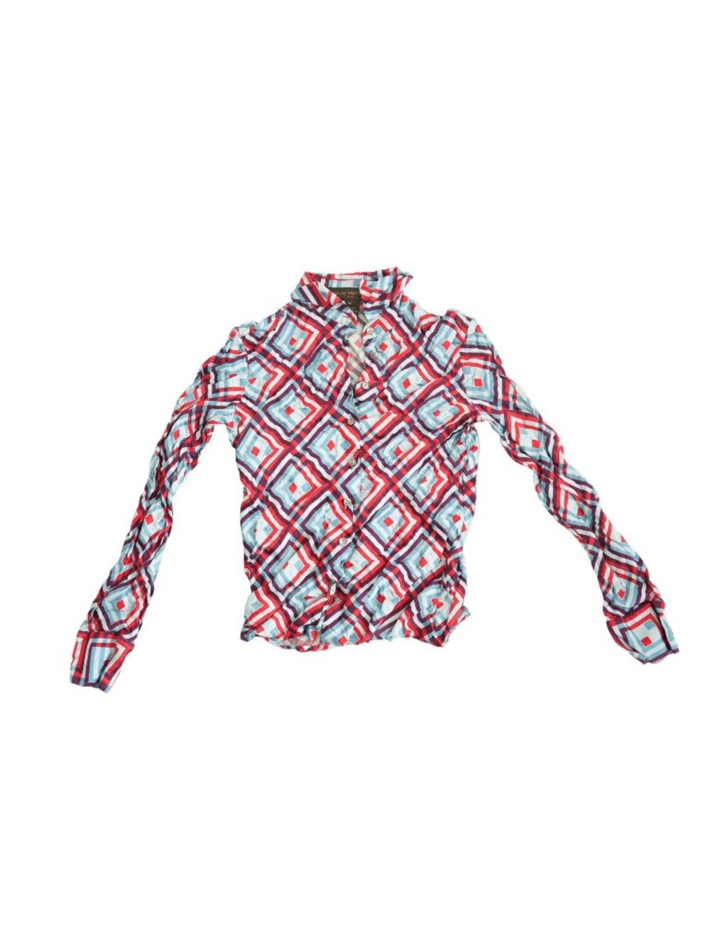 Louis Vuitton Silk Shirt Geometric Size 34
